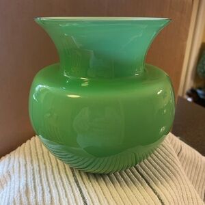 Elegant Green Glass Vase